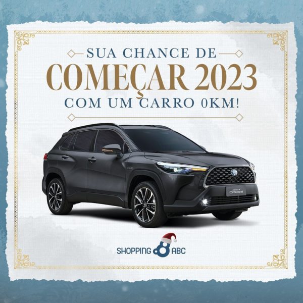 Shopping ABC anuncia chegada do Natal com sorteio de um Corolla Cross Shopping ABC anuncia chegada do Natal com sorteio de um Corolla Cross